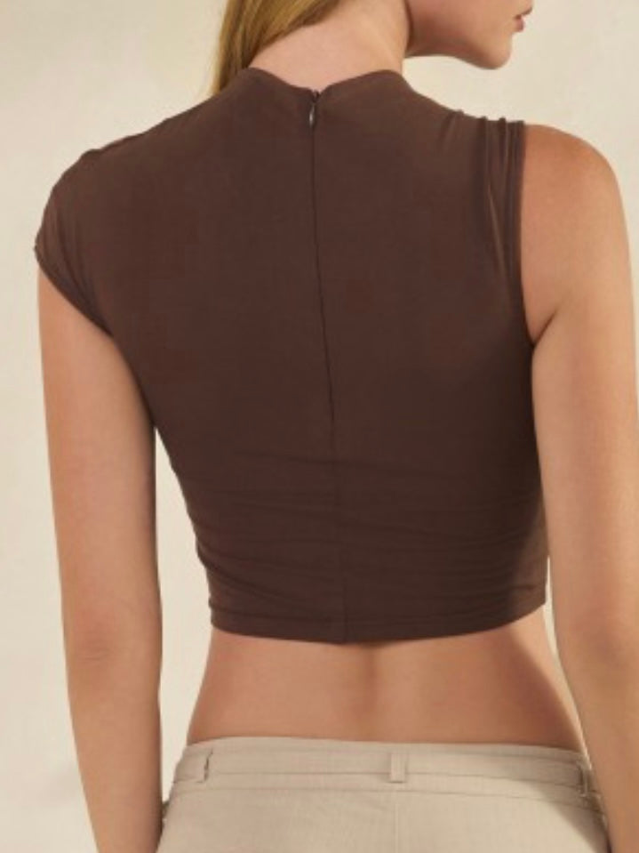 Asymmetric Ring Detail Cutout Detail Top