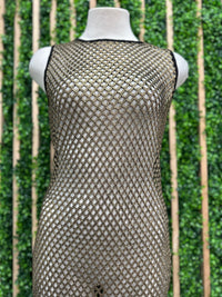 Black Gold Net Maxi Coverup Dress