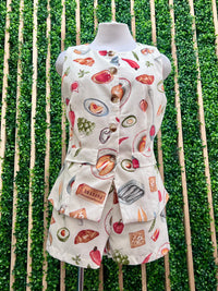 French Lunch Motif Vest