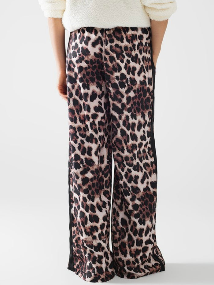 Black Side Stripe Leopard Pant