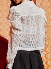 Textured Puff Sleeve Blouse