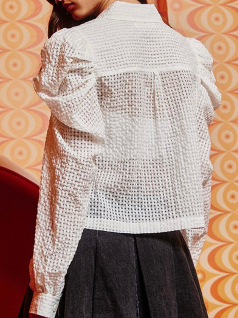 Textured Puff Sleeve Blouse