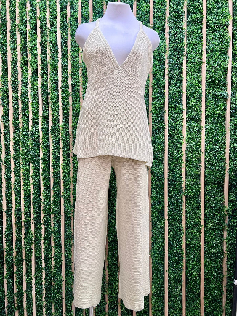 Natural Flared Knit Set