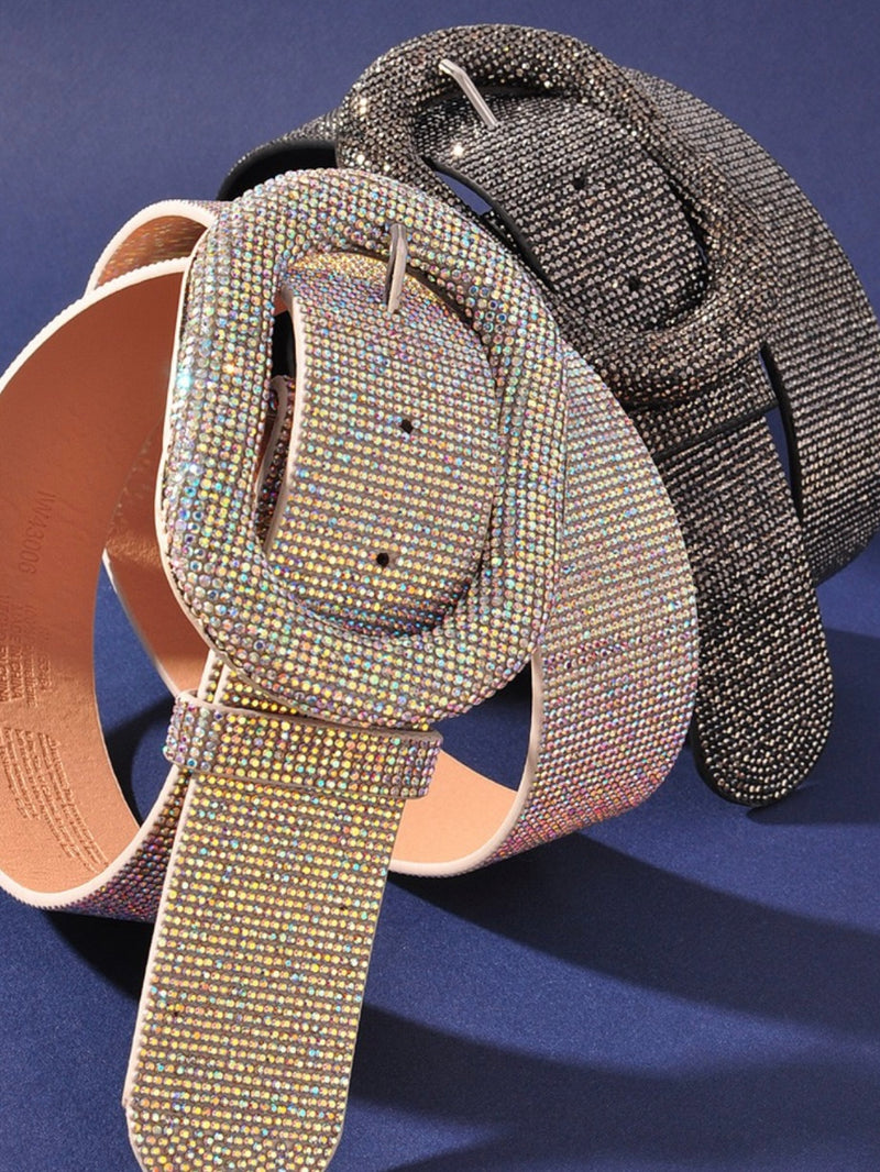 Glam Rhinestone Oval Belt