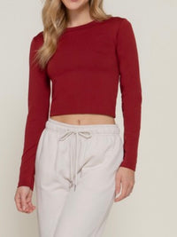 Thermal Long-Sleeve Cropped Top
