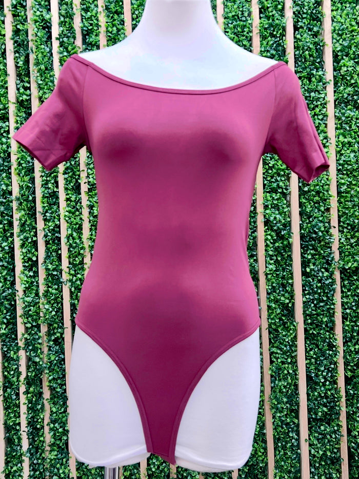 Burgundy Off Shoulder Bodysuit