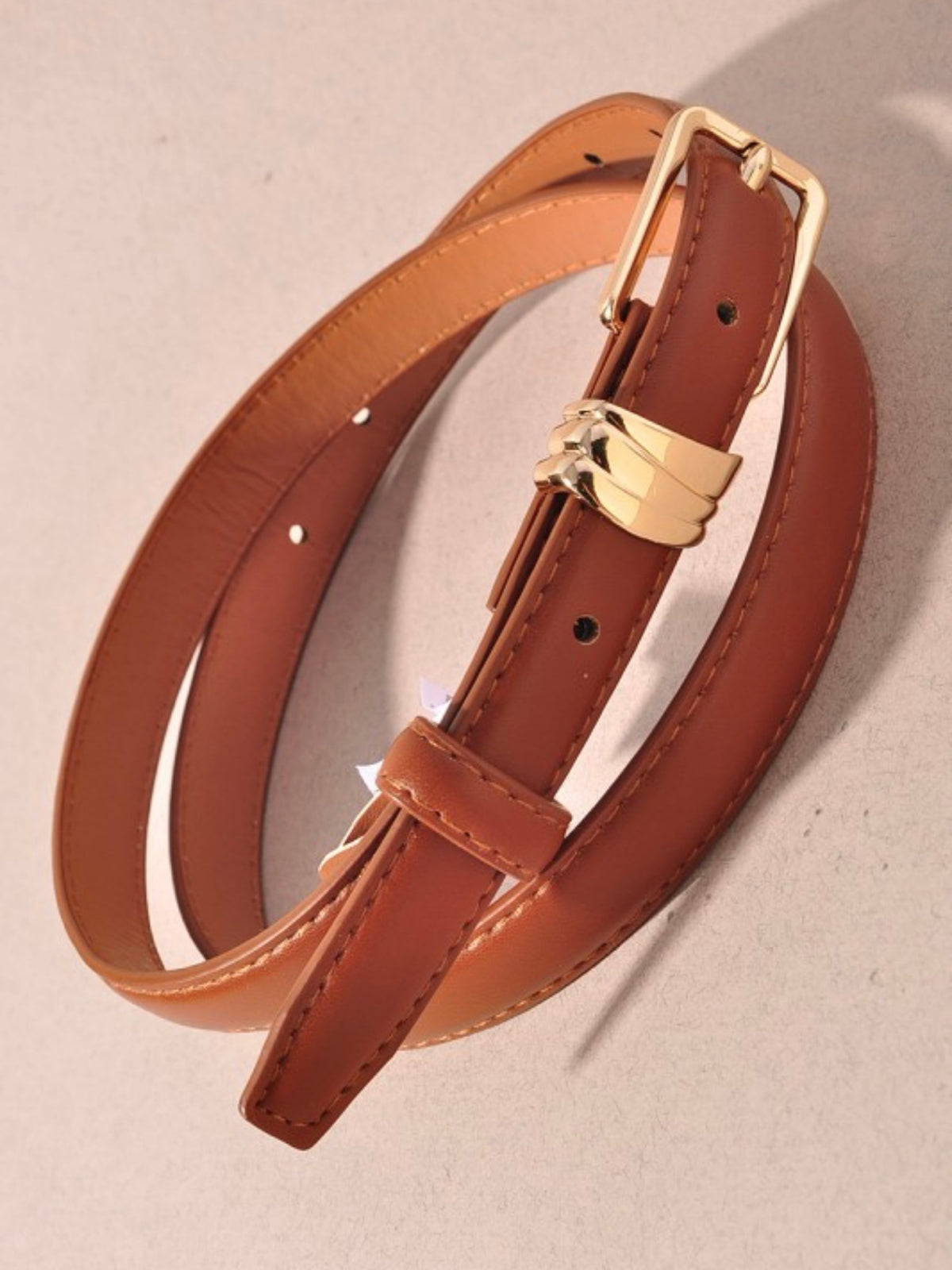 Rectangle Buckle Stacked Loop Belt