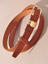 Rectangle Buckle Stacked Loop Belt