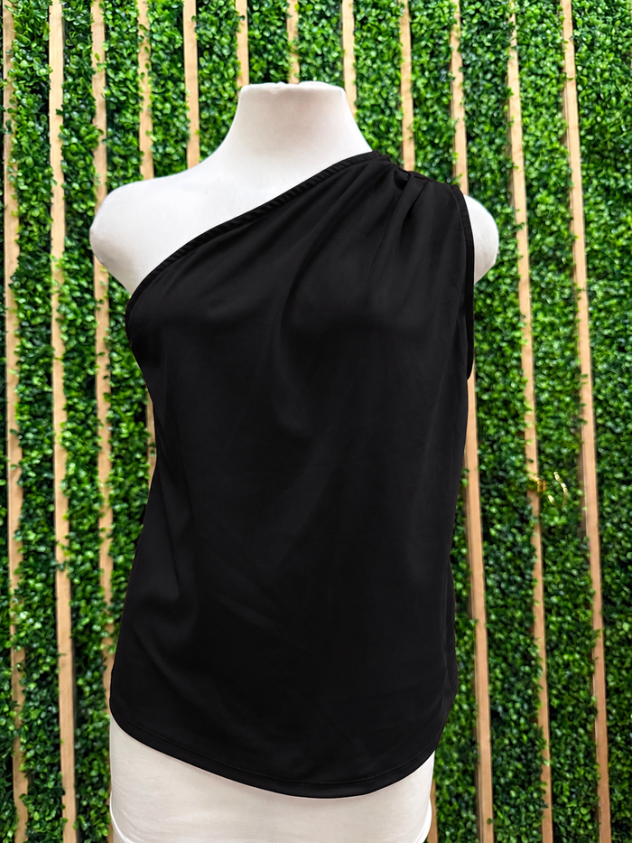Pleated One Shoulder Top