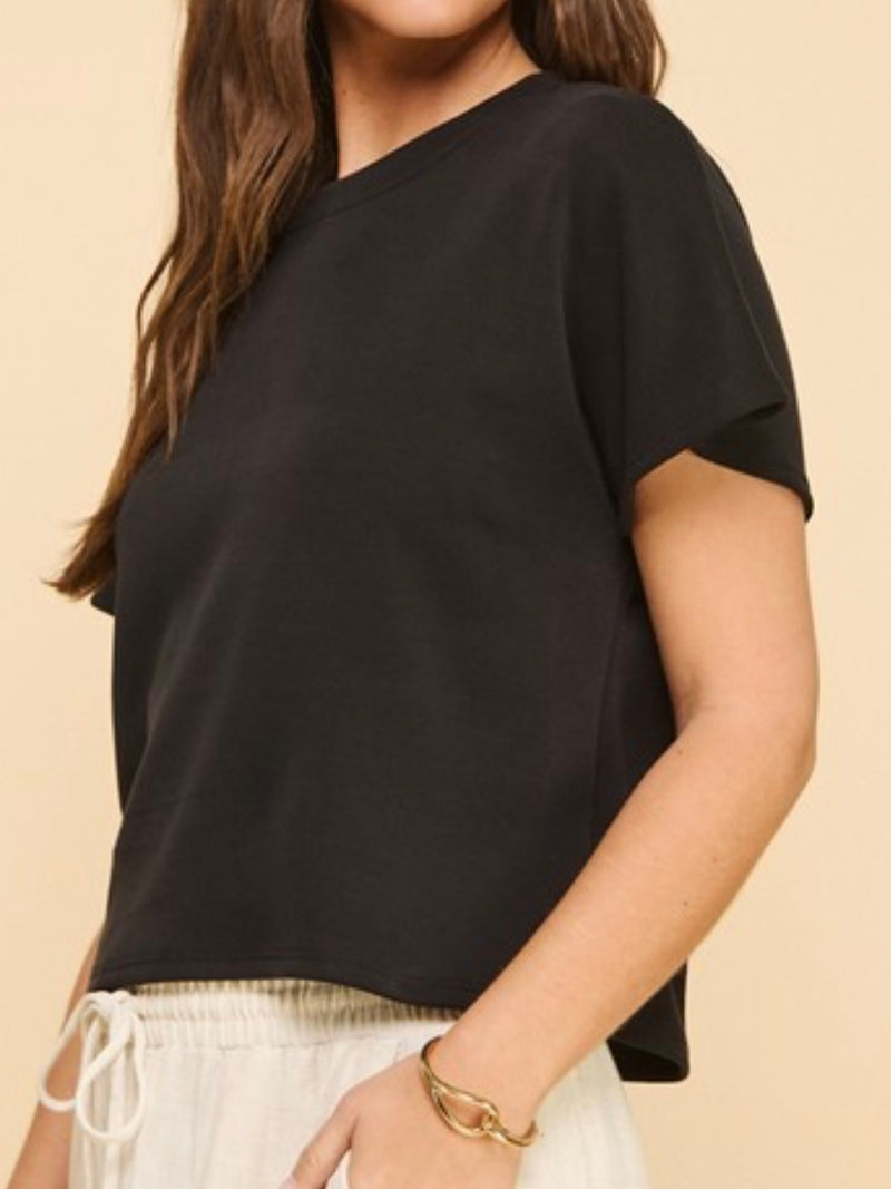 Modal Cap Short Sleeve Top