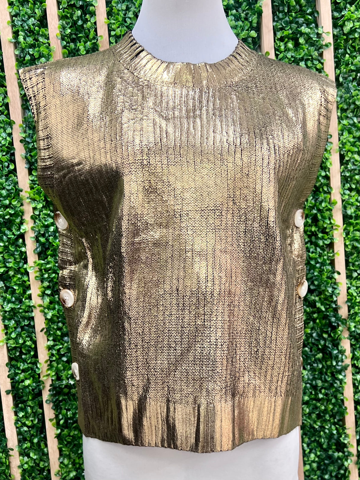 Metallic Foil Vest Top