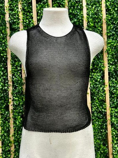Black Metallic Vest Top