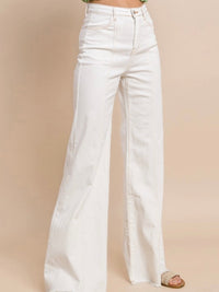 Front Stitch Wide Leg Palazzo Denim