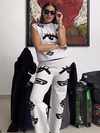 Eyes Knit Pant Set