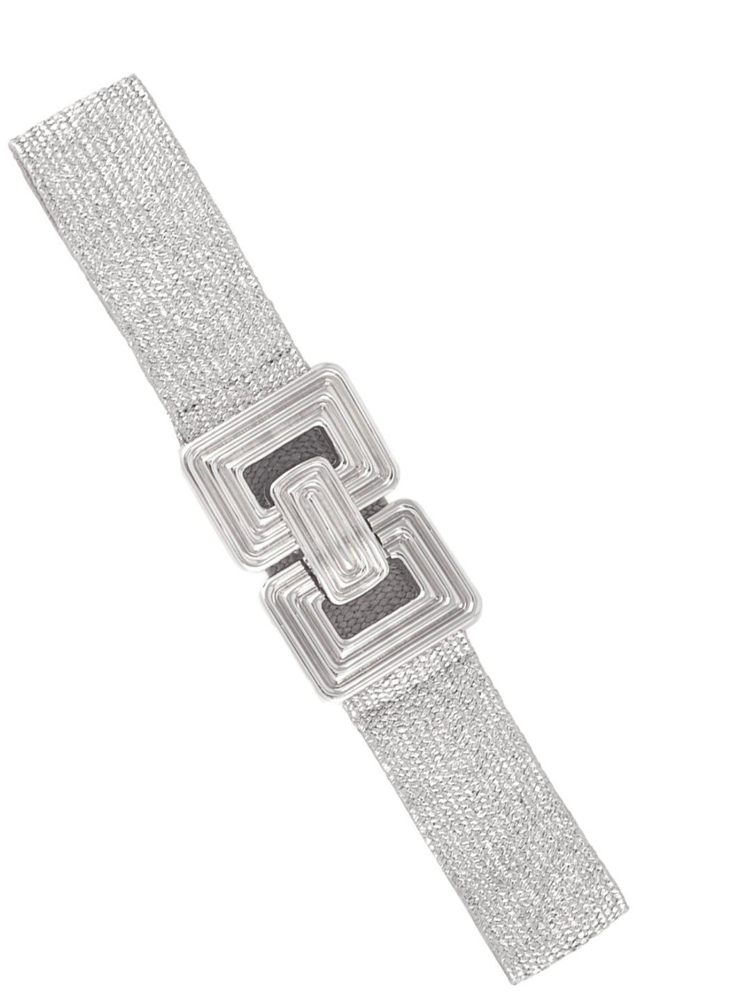 Ribbed Square Buckle Raffia Belt