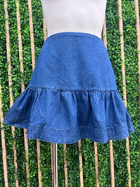 Fitted Dropwaist Denim Skirt