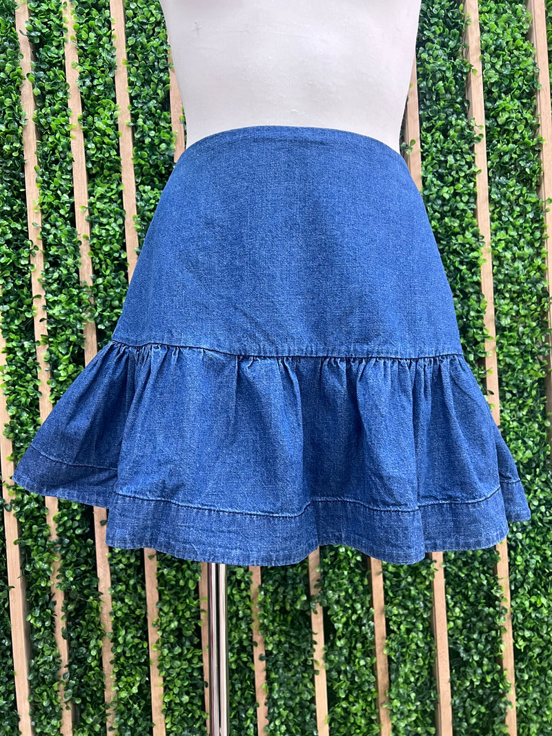Fitted Dropwaist Denim Skirt