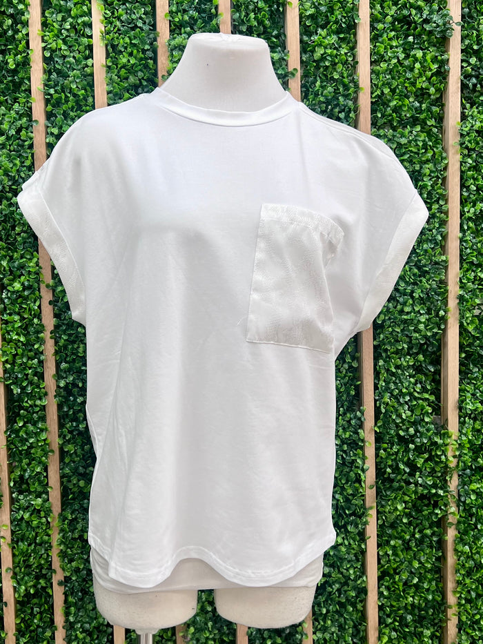 Cuffed sleeve Pocket Detail Top