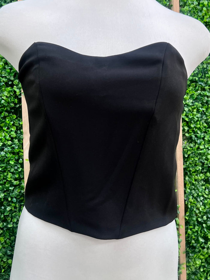 Black Sweetheart Bustier Top