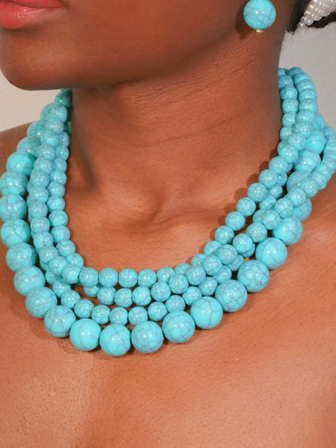 Turquoise Statement Beaded Necklace