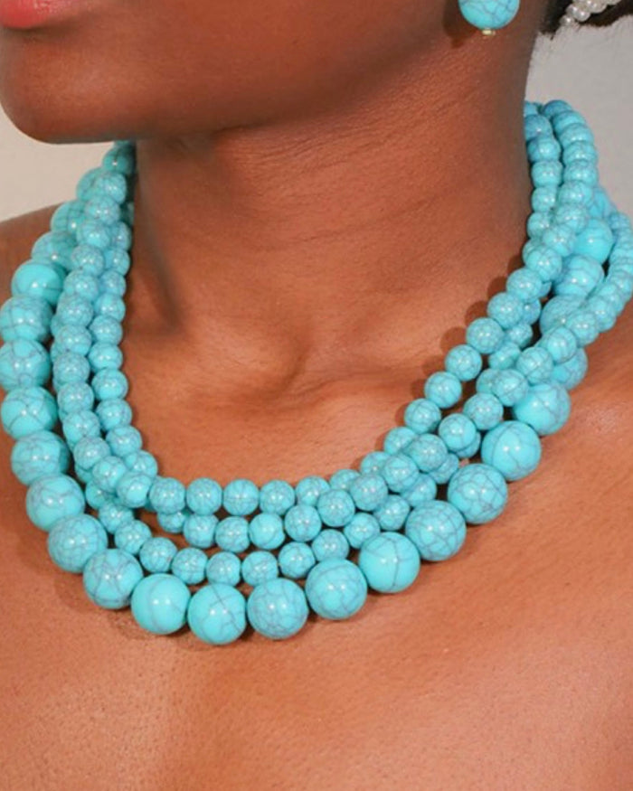 Turquoise Statement Beaded Necklace