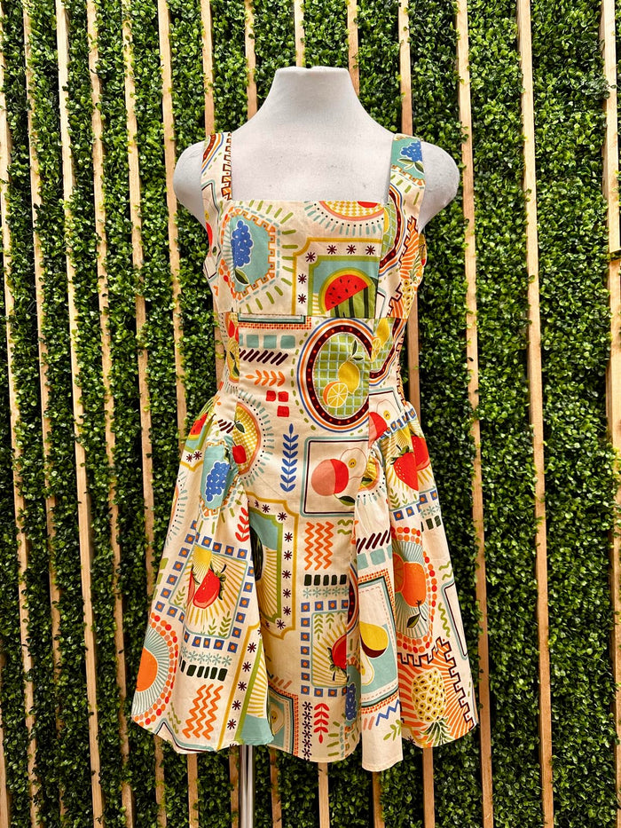 Beautiful Fruit Tile Corset Short Dress