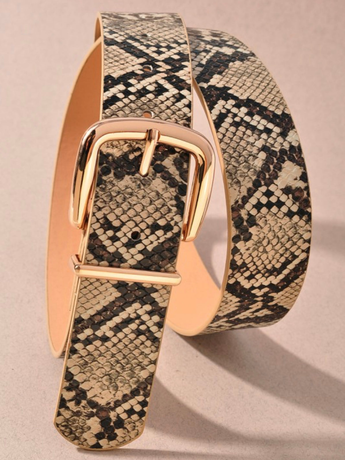 Round D Buckle Metal Loop Belt