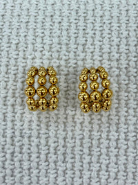 Multi Beads Three Line Small Hoops