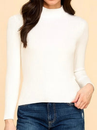 Classic Mock Neck Long Sleeve Knit Sweater