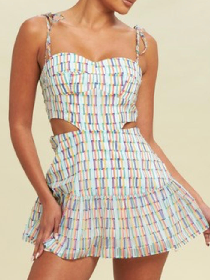 Beautiful Checkered Skort Romper