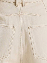 Cream Wide Leg Denim Pant
