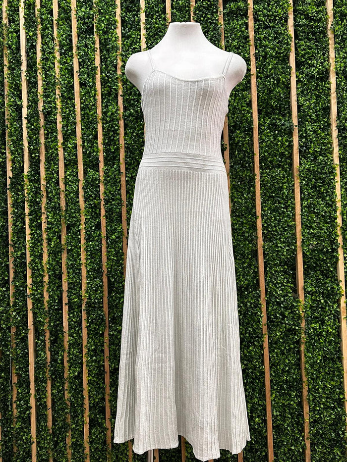 Beautiful Silver Knit Midi Dress