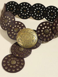 Black Large Studs Buckle Western Belt