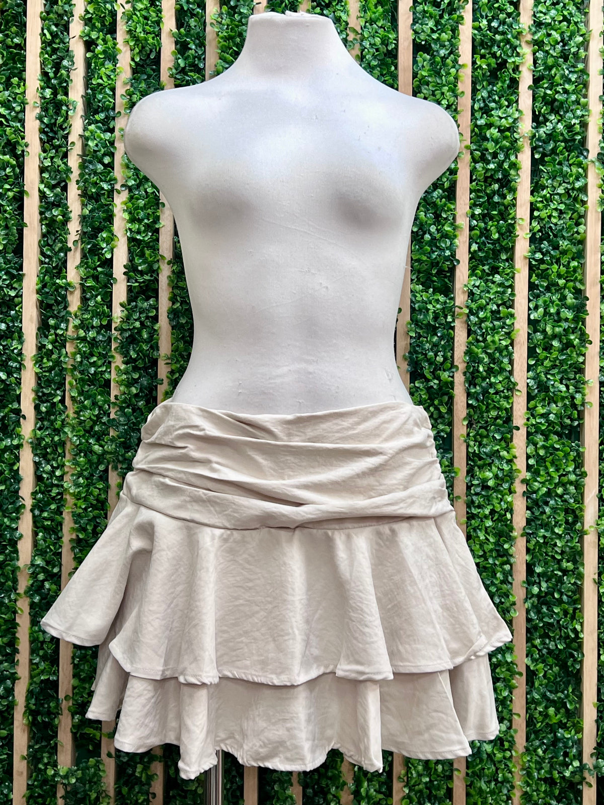 Ecru Layered Flared Skort