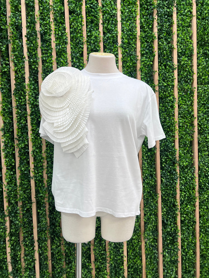 Large Flower Detail Tee Top