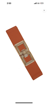 Dot Textured Double Squared Buckle Belt