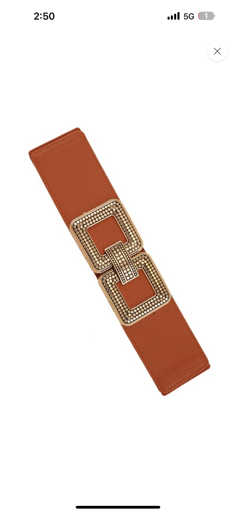 Dot Textured Double Squared Buckle Belt