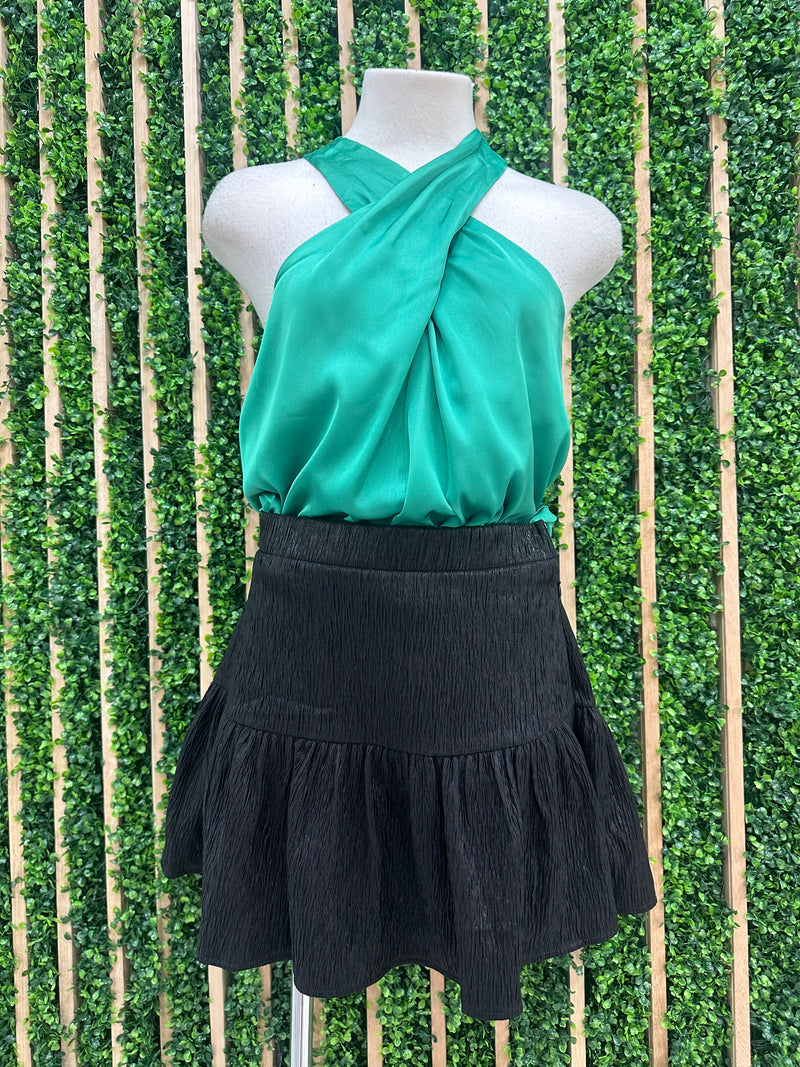 Satin Twist Halter Neck Top