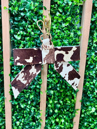 Leather Bow Keychain