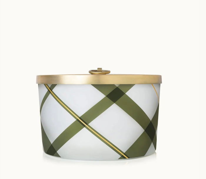 Frasier Fir Frosted Plaid 3-Wick Candle