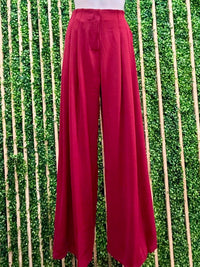 Pleat Detail High Waist Wide Leg Pants