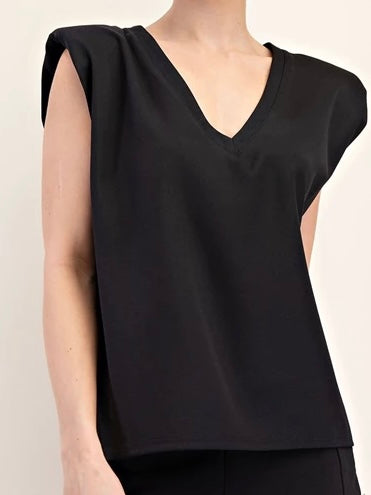 V Neck Shoulder Pad Top