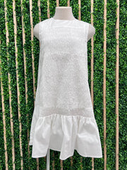 White Smocked Short Dress
