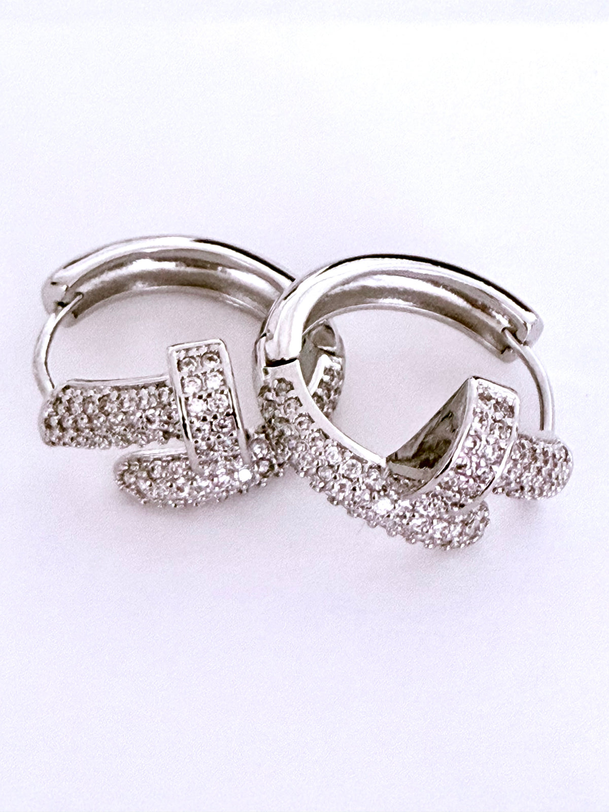 Pave Nail Hoop Earrings