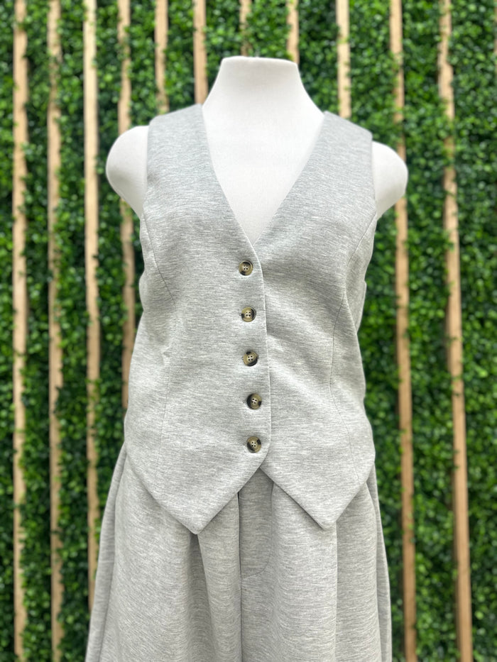 Heather Grey Vest Set