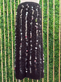 Beautiful Sequin Detail Knit Midi Skirt