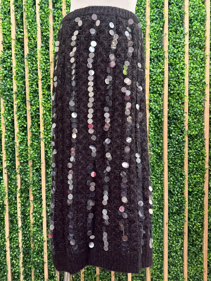 Beautiful Sequin Detail Knit Midi Skirt