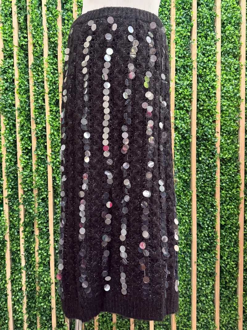 Beautiful Sequin Detail Knit Midi Skirt