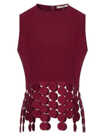 Circle Tassel Trim Sleeveless Top