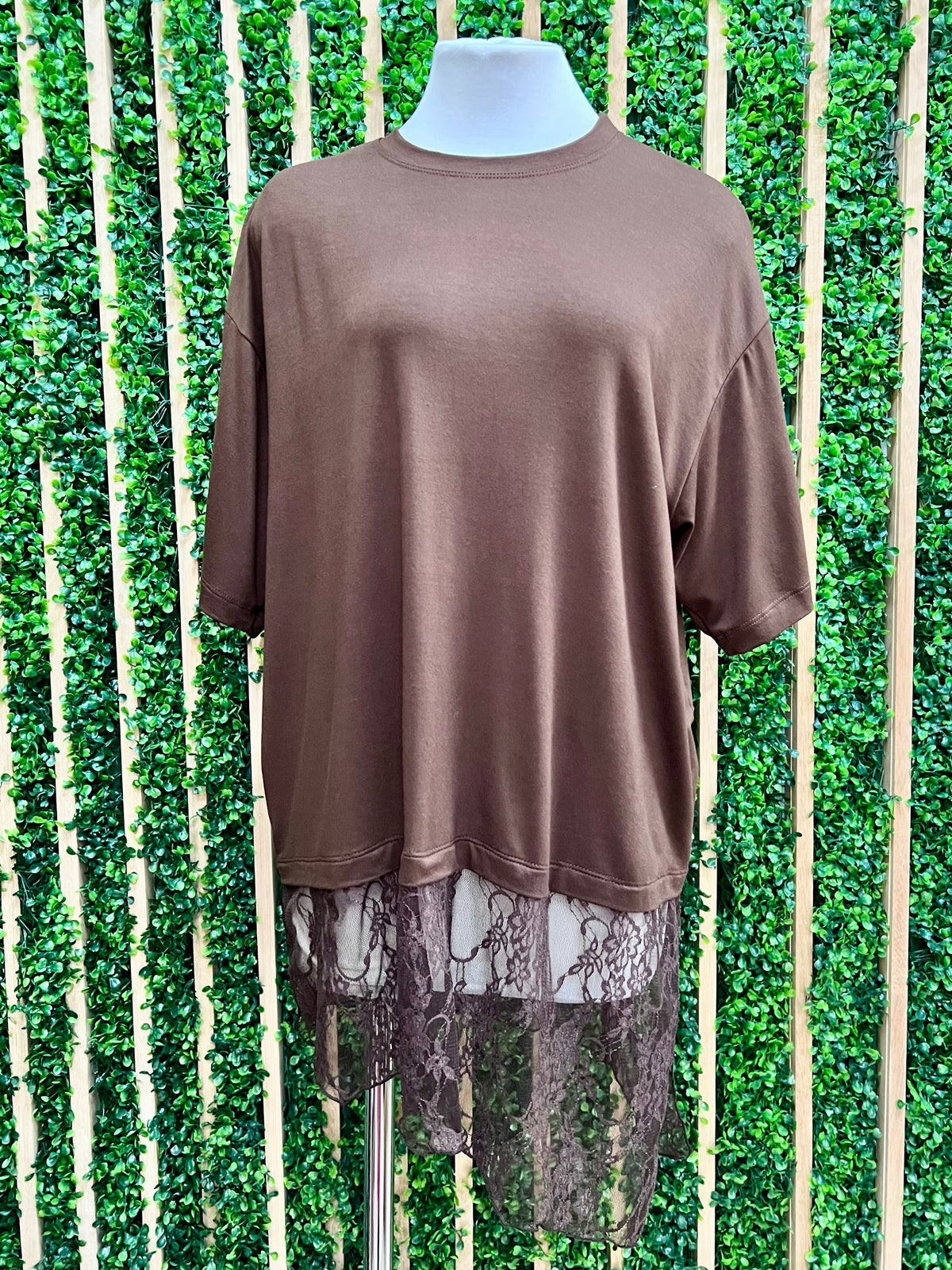 Asymmetrical Lace Detail Shirt Top